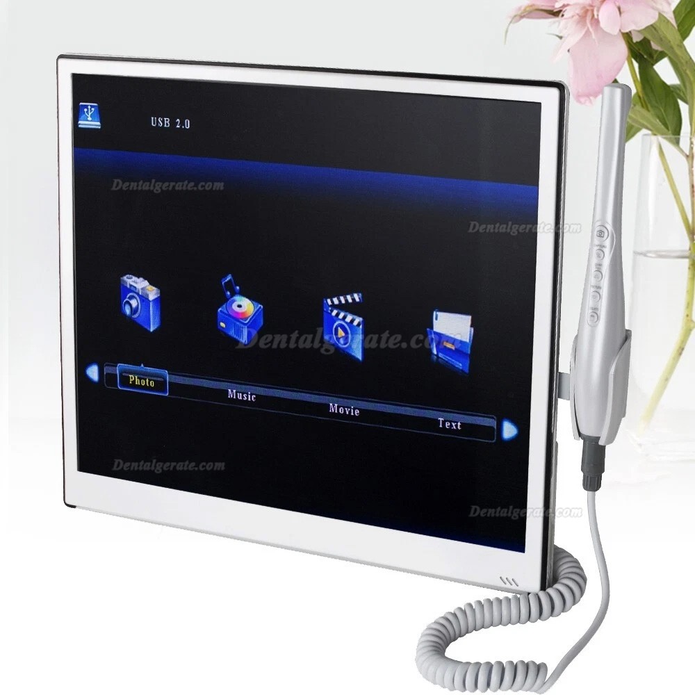 Dental Intraorale Kamera mit Monitor, 8 Millionen Pixeln, mit 17-Zoll-Monitor, Zahnarztstuhlhalterung und WLAN-Funktion